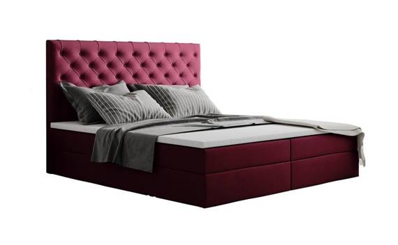 Łóżko glamour York 200x200 bordo