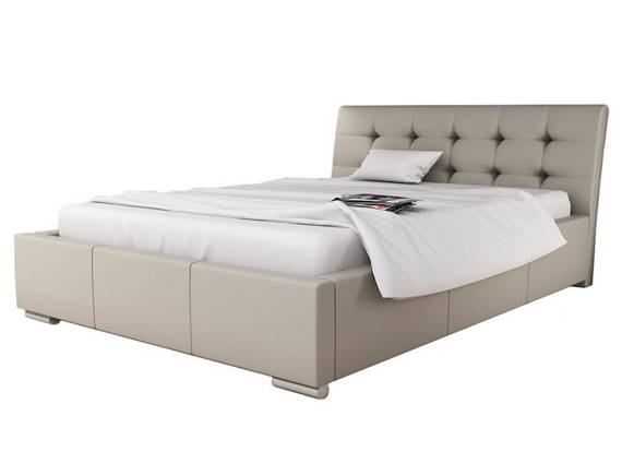 Łóżko tapicerowane glamour 140x200 ecru Campari